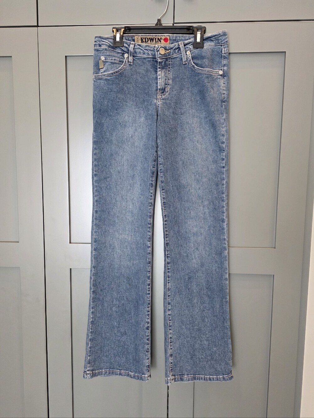 EDWIN Straight Jeans Womens 30x30 Blue Denim Low Rise Y2K Vintage 100% Cotton